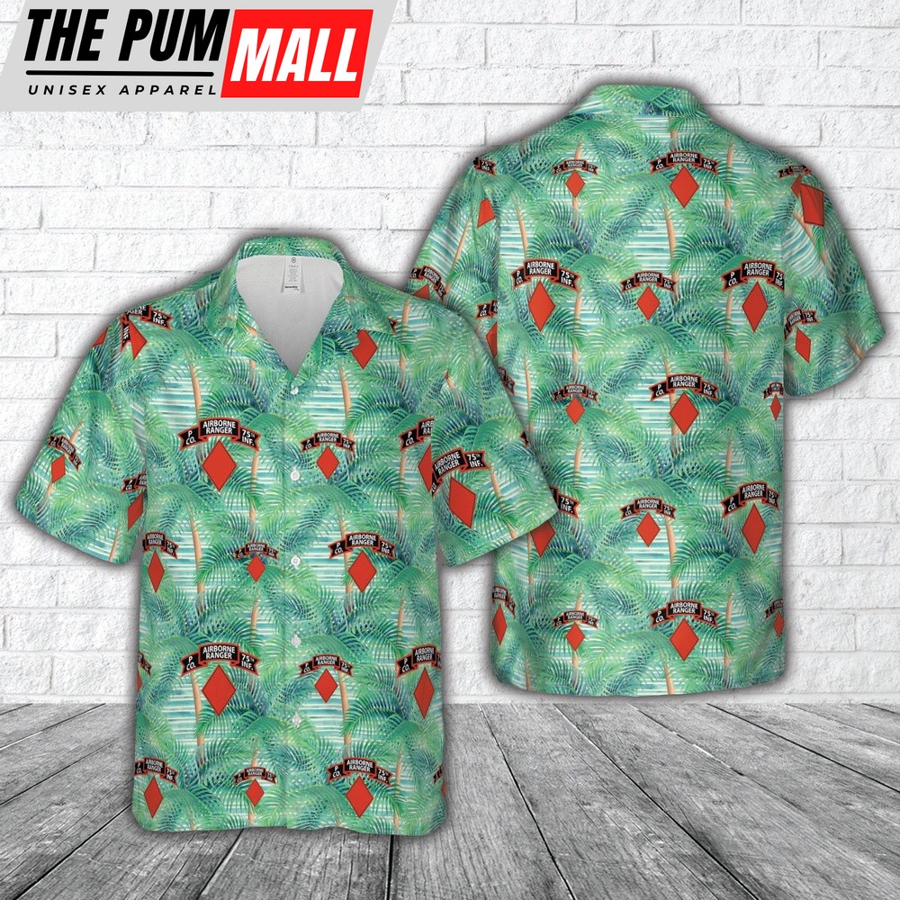 Army Hawaiian Shirt, US Army P Company (Airborne), 75th Infantry (RANGER), 1st Brigade, 5th Infantry Division Hawaiian Shirt