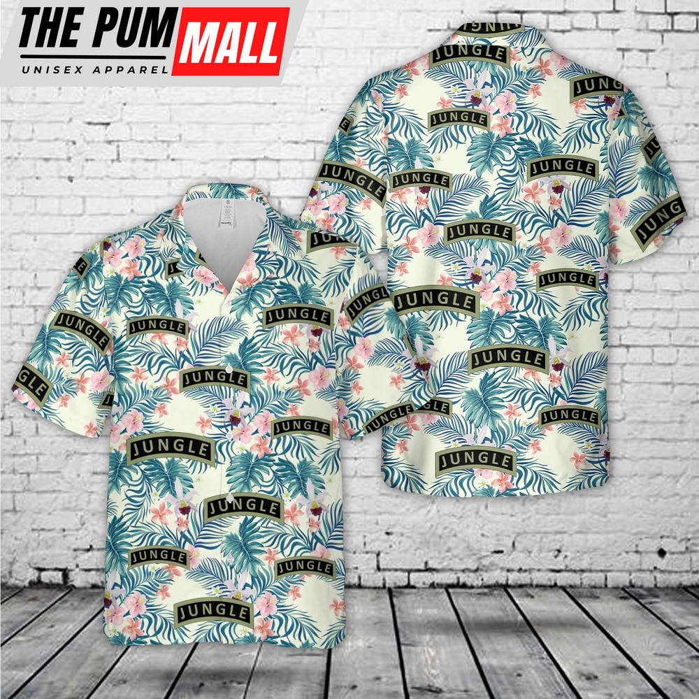 Army Hawaiian Shirt, US Army Pacific (USARPAC) Jungle Tab Hawaiian Shirt, Military Aloha Shirt