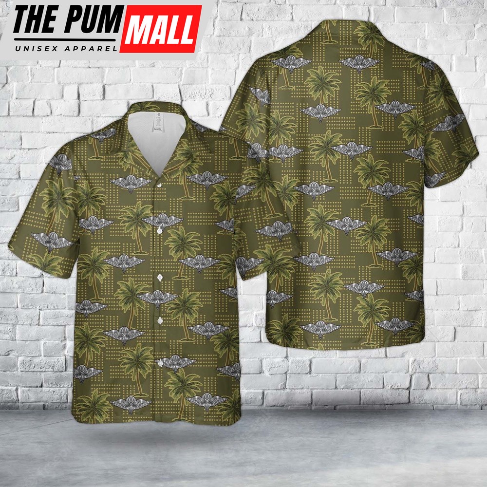 Army Hawaiian Shirt, US Army Parachute Rigger Airborne Hawaiian Shirt, Military Aloha Shirt