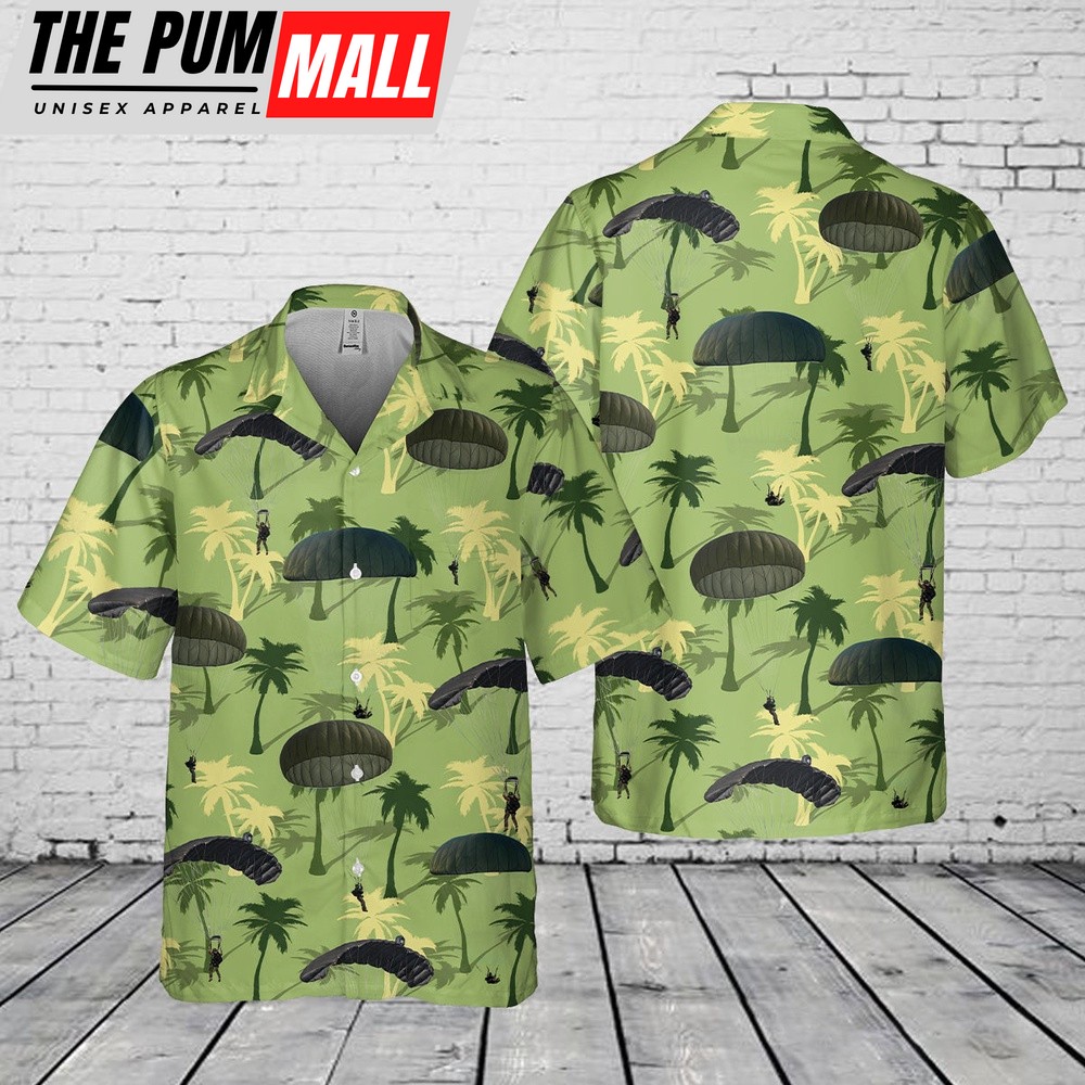 Army Hawaiian Shirt, US Army Paratroopers Pocket Hawaiian Shirt, Military Aloha Shirt