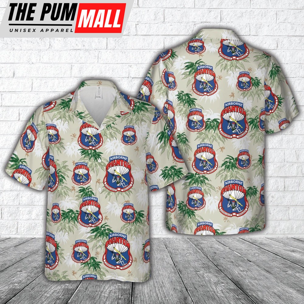 Army Hawaiian Shirt, US Army Phantom Airborne Brigade Hawaiian Shirt, Military Aloha Shirt