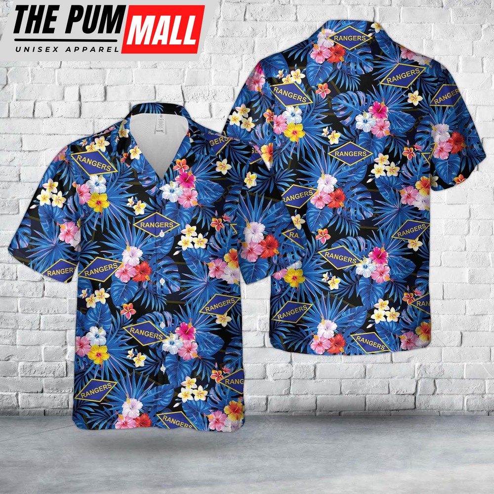 Army Hawaiian Shirt, US Army Rangers WWII Ranger Battalions Hawaiian Shirt, Military Aloha Shirt