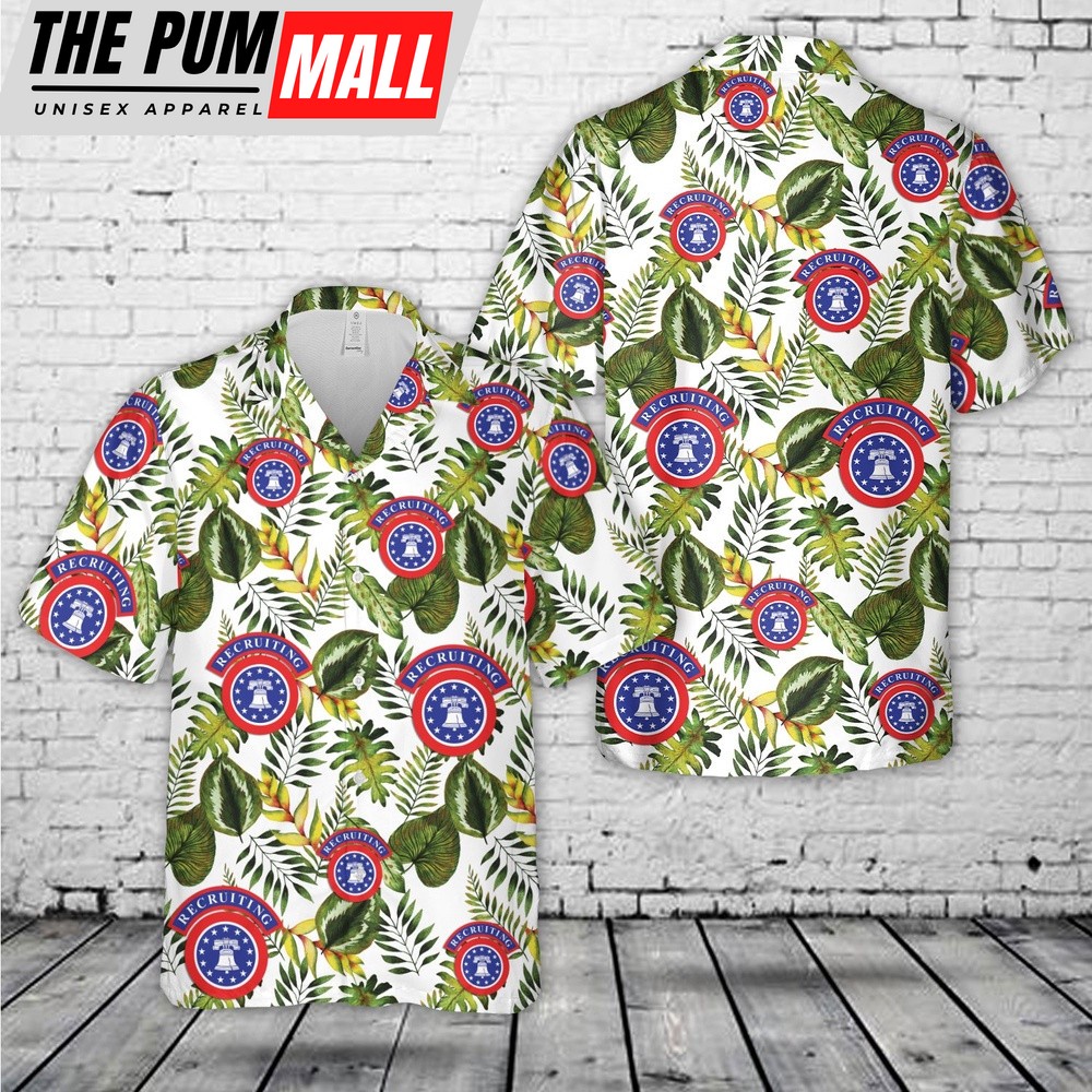 Army Hawaiian Shirt, US Army Recruiting Command (USAREC) Hawaiian Shirt, Military Aloha Shirt