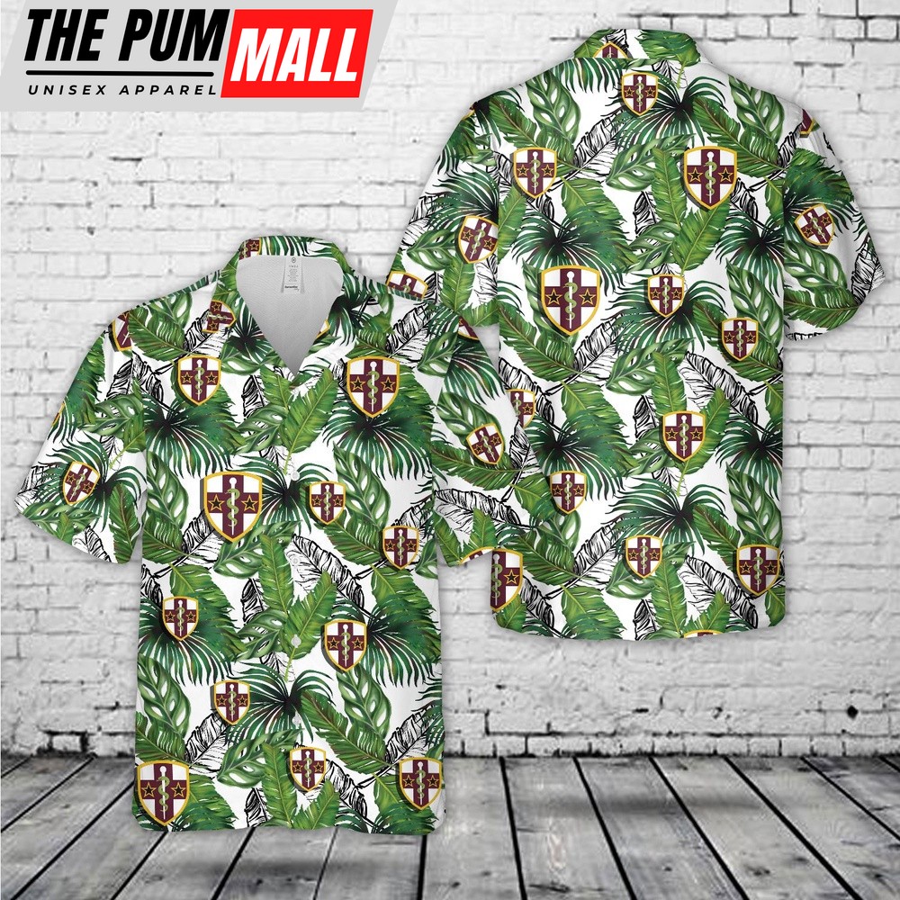 Army Hawaiian Shirt, US Army Reserve Medical Command (AR-MEDCOM) Hawaiian Shirt, Military Aloha Shirt