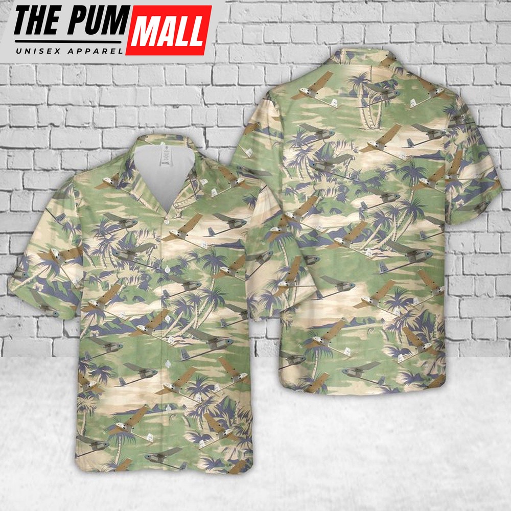 Army Hawaiian Shirt, US Army RQ-11B Raven Hawaiian Shirt, Military Aloha Shirt