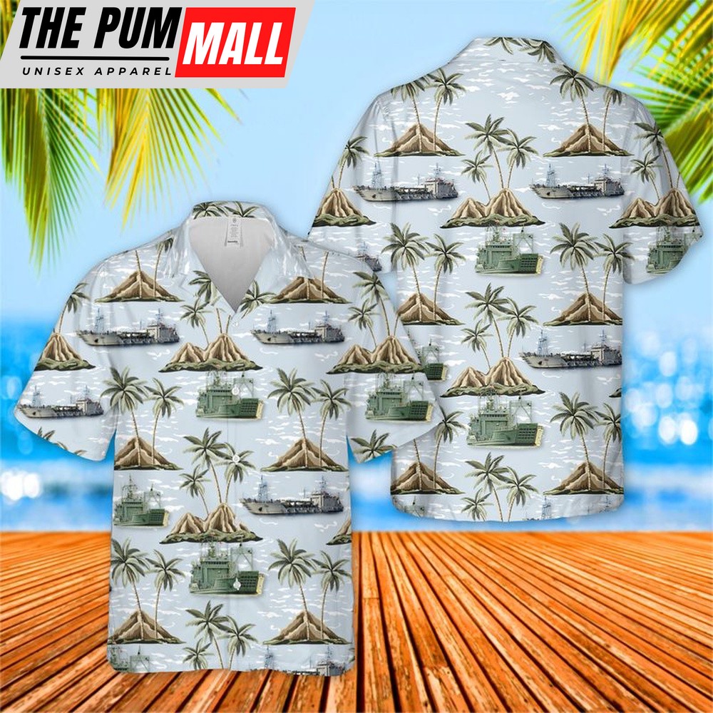 Army Hawaiian Shirt, US Army Runnymede-class large landing craft Hawaiian Shirt, Military Aloha Shirt