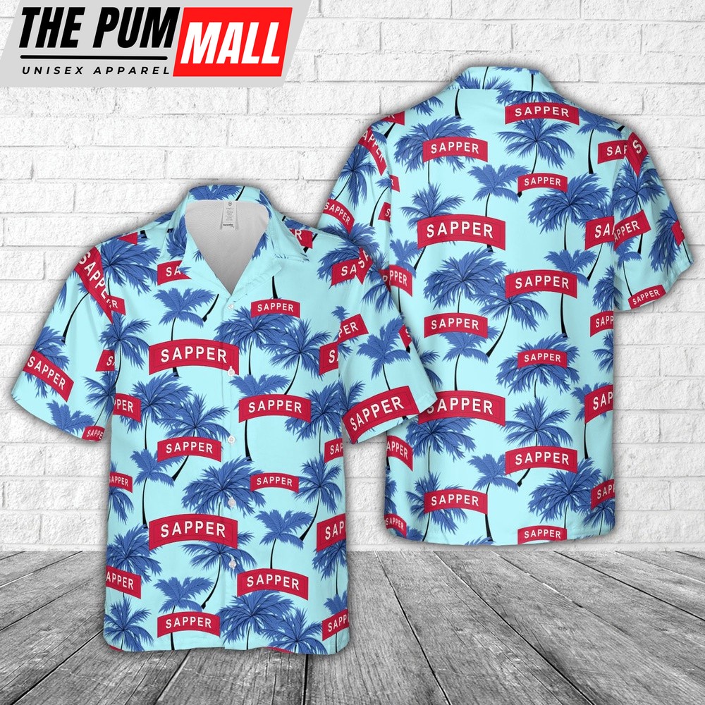Army Hawaiian Shirt, US Army Sapper Hawaiian Shirt, Military Aloha Shirt