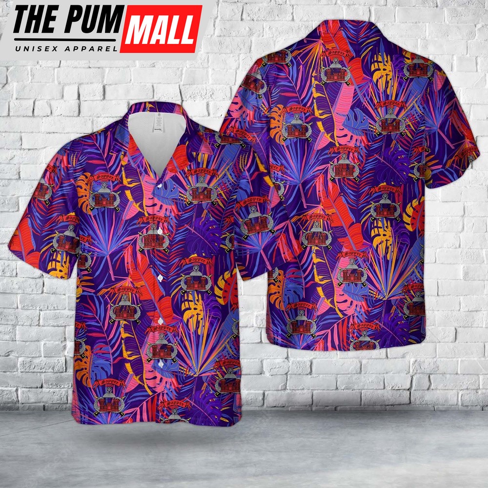 Army Hawaiian Shirt, US Army Sapper Ranger Hawaiian Shirt, Military Aloha Shirt