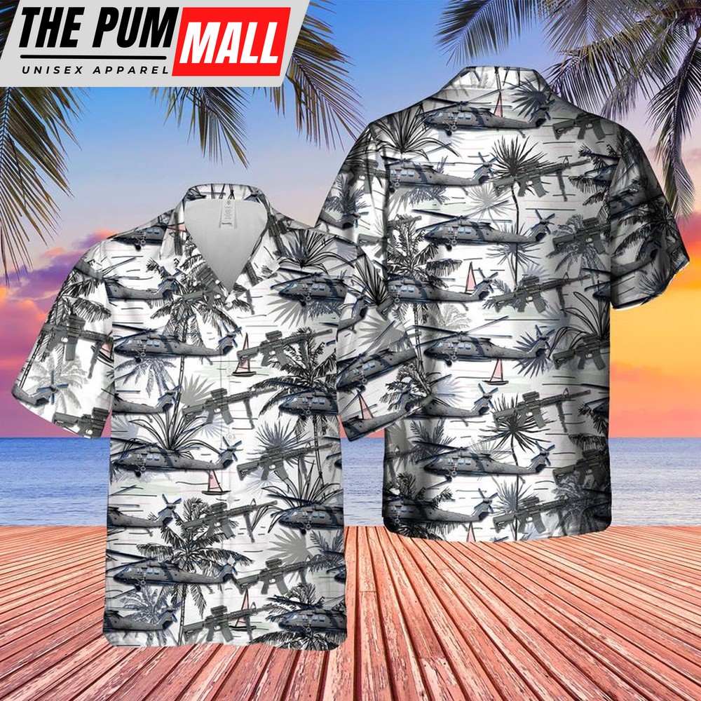 Army Hawaiian Shirt, US Army Sikorsky UH-60M Black Hawk Hawaiian Shirt, Military Aloha Shirt