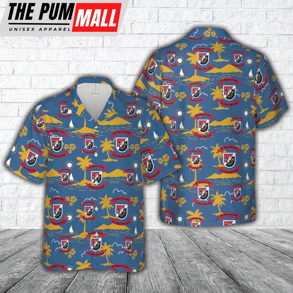 Army Hawaiian Shirt, US Army Special 6th Special Forces Group (6th SFG)(A) Hawaiian Shirt, Military Aloha Shirt