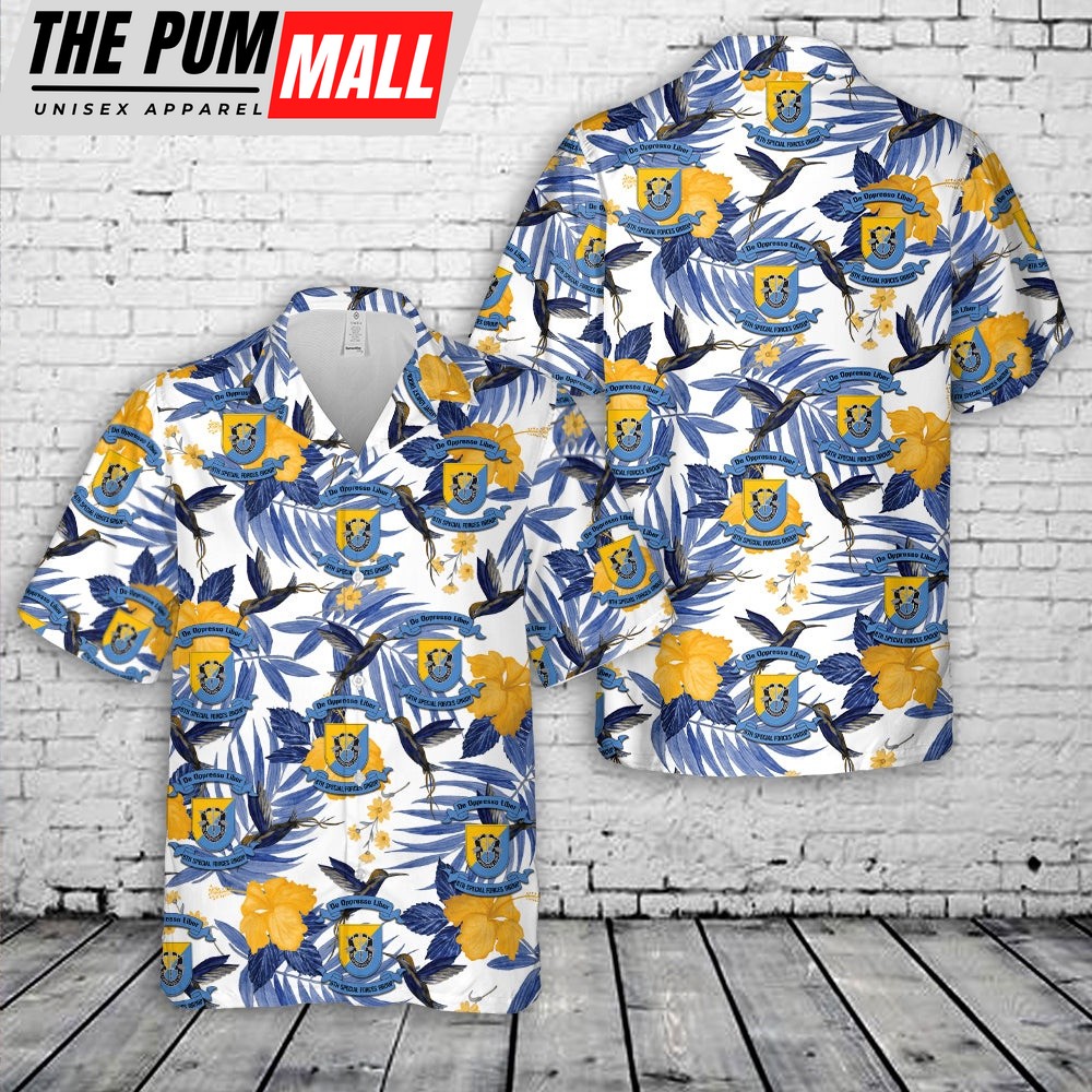 Army Hawaiian Shirt, US Army Special 8th Special Forces Group (8th SFG)(A) Hawaiian Shirt, Military Aloha Shirt