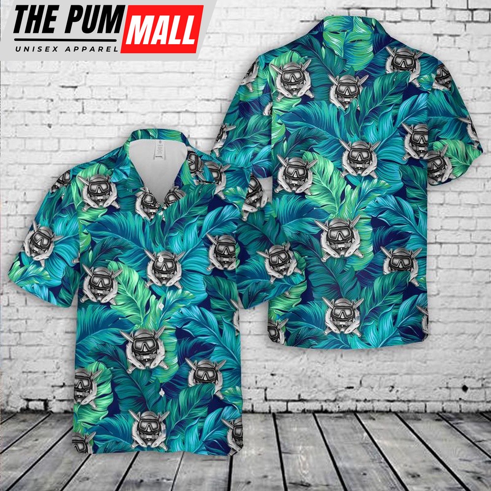 Army Hawaiian Shirt, US Army Special Operations Diver Insignia Hawaiian Shirt, Military Aloha Shirt