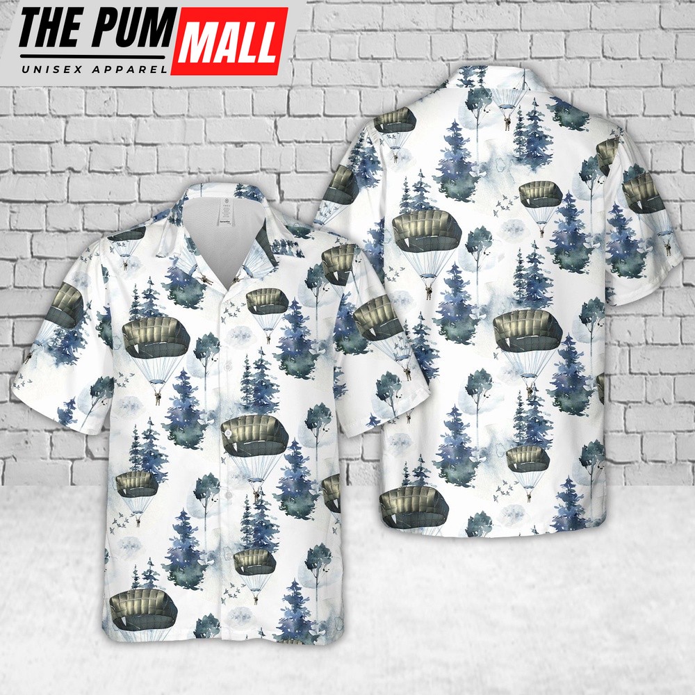 Army Hawaiian Shirt, US Army T-11 Parachute Of 173rd Infantry Brigade Combat Team Christmas Hawaiian Shirt