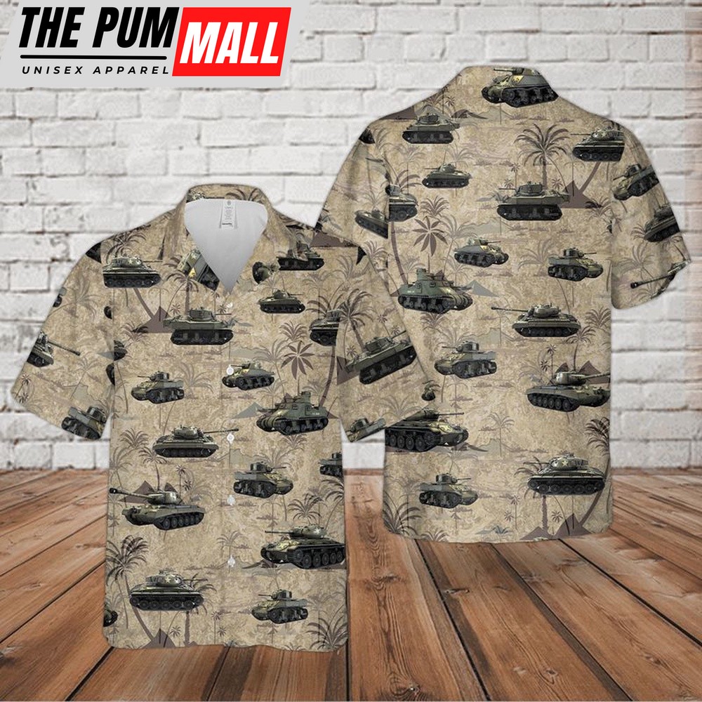 Army Hawaiian Shirt, US Army Tanks WWII Hawaiian Shirt, Military Aloha Shirt