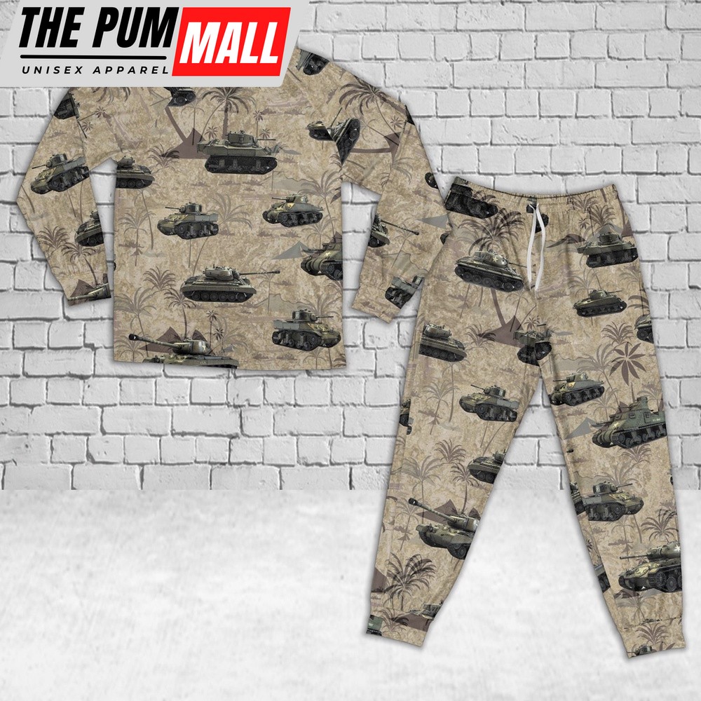 Army Hawaiian Shirt, US Army Tanks WWII Kid Raglan Pajamas Set, Military Aloha Shirt