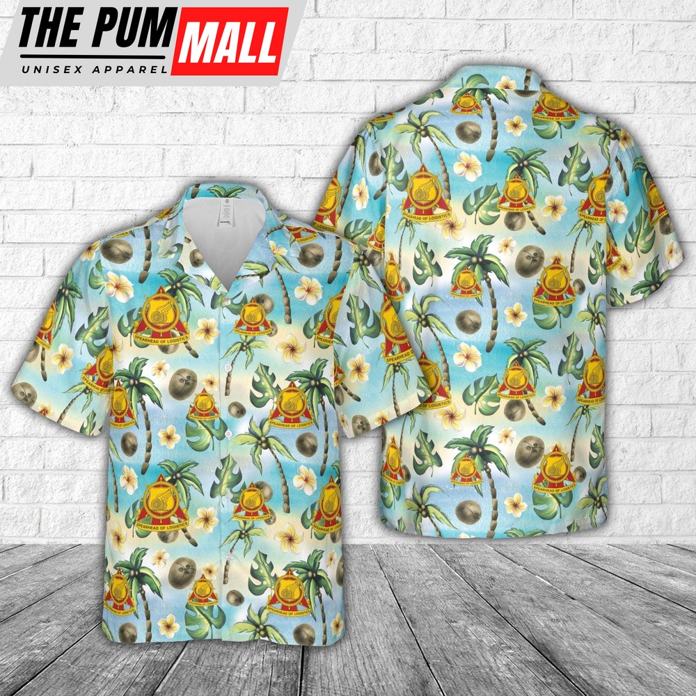 Army Hawaiian Shirt, US Army Transportation Corps Regimental Crest Hawaiian Shirt, Military Aloha Shirt