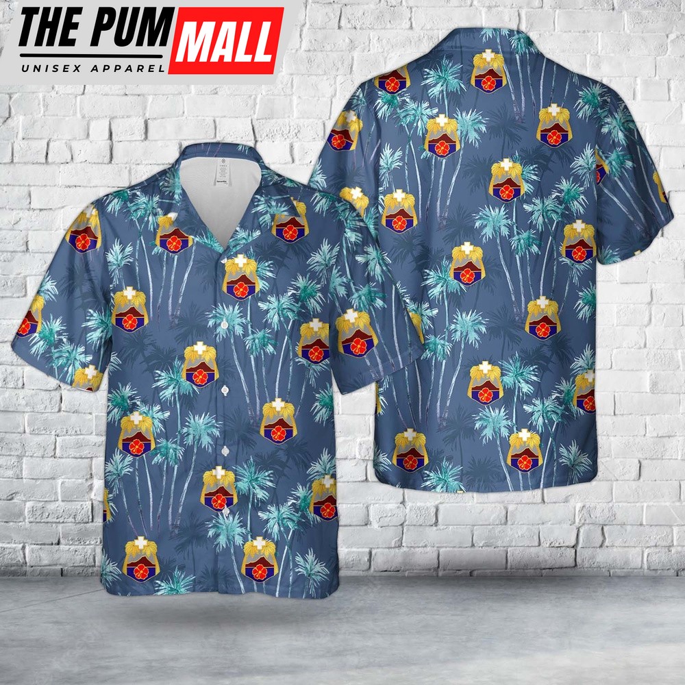 Army Hawaiian Shirt, US Army Tripler Army Medical Center Unit Crest Hawaiian Shirt, Military Aloha Shirt