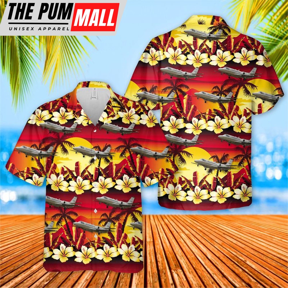 Army Hawaiian Shirt, US Army UC-35A Citation 560 Ultra V Hawaiian Shirt, Military Aloha Shirt