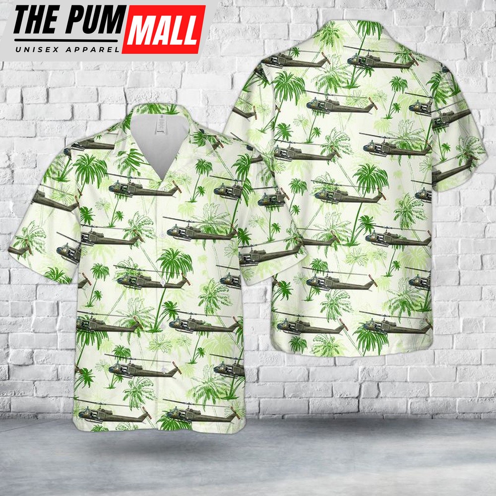 Army Hawaiian Shirt, US Army UH-1C ‘HUEY’ GUNNER 282nd Assault Helicopter Company Hawaiian Shirt