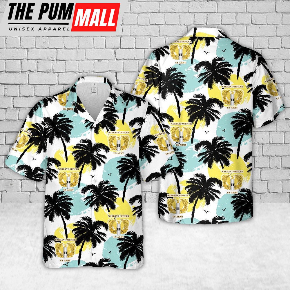 Army Hawaiian Shirt, US Army Warrant Officer CW1 Eagle Rising Badge Hawaiian Shirt, Military Aloha Shirt