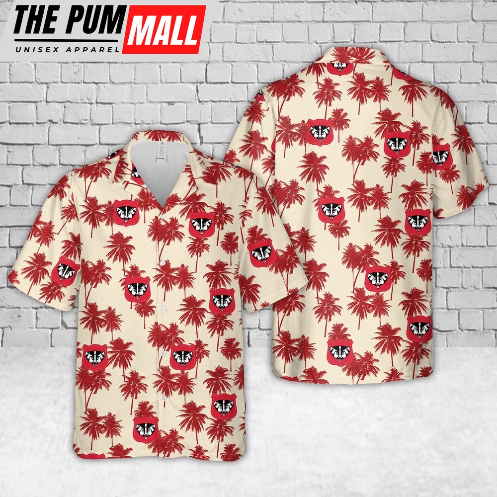 Army Hawaiian Shirt, US Army Wisconsin Army National Guard Hawaiian Shirt, Military Aloha Shirt