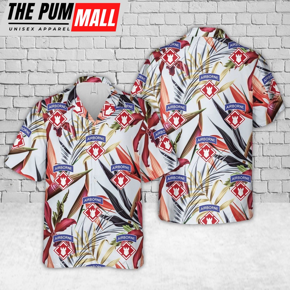Army Hawaiian Shirt, US Army XVIII Airborne Corps Hawaiian Shirt, Military Aloha Shirt