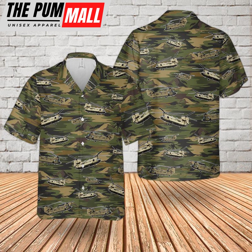 Army Hawaiian Shirt, US Boeing CH-47 Chinook Hawaiian Shirt, Military Aloha Shirt