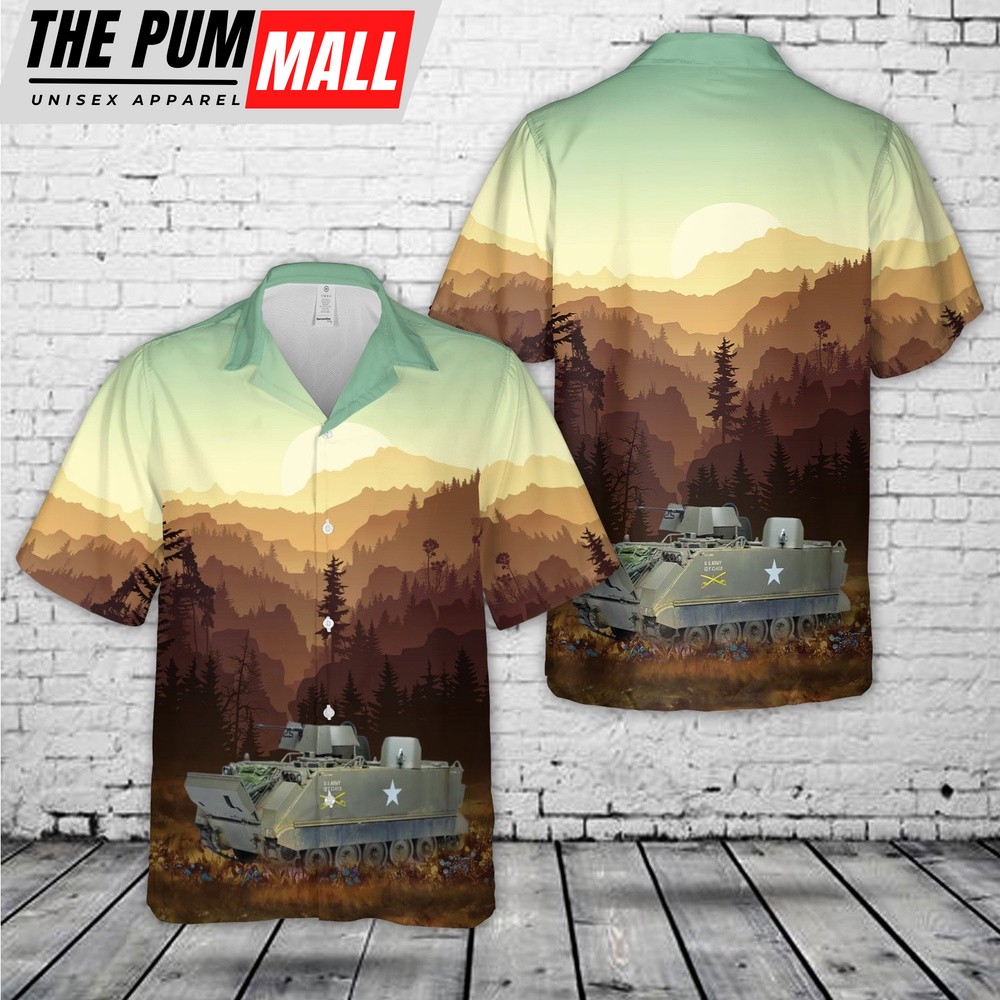 Army Hawaiian Shirt, US M113A1 ACAV Vietnam war Hawaiian Shirt, Military Aloha Shirt