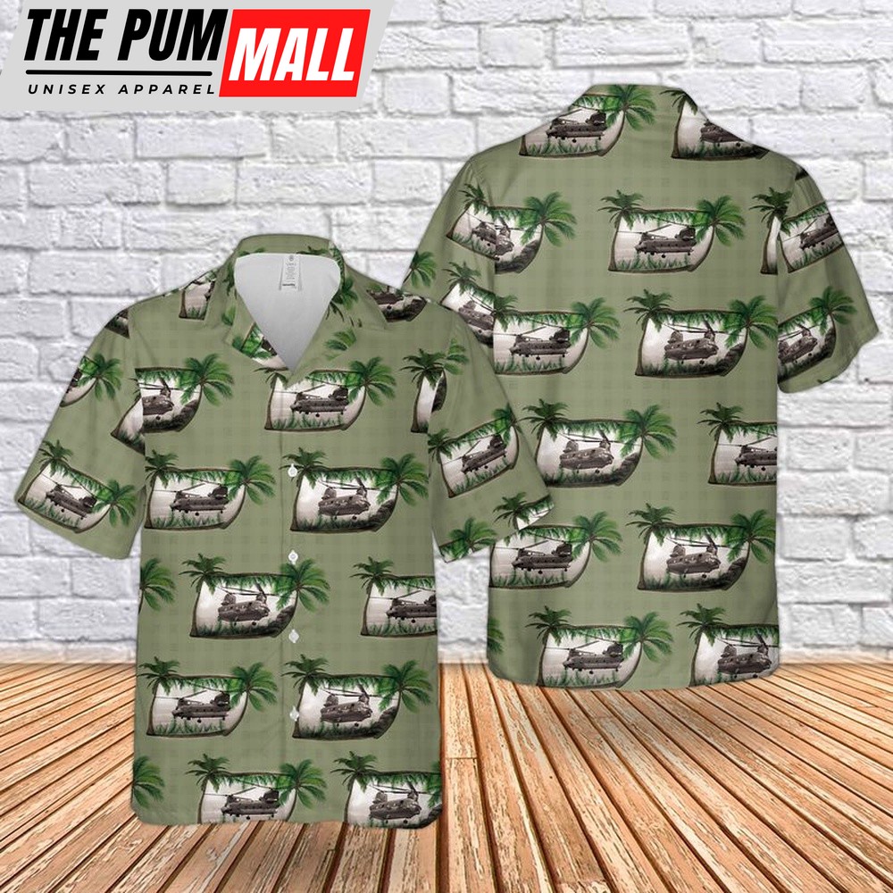 Army Hawaiian Shirt, Vietnam Era CH-47 Chinook Hawaiian Shirt, Military Aloha Shirt