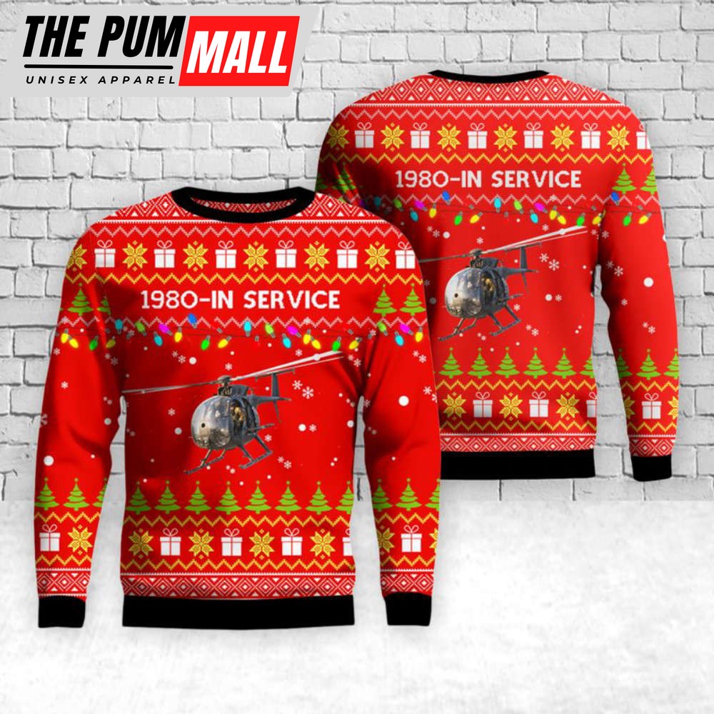 Army MH-6 Little Bird Christmas Sweater 3D Gift for Festive Season