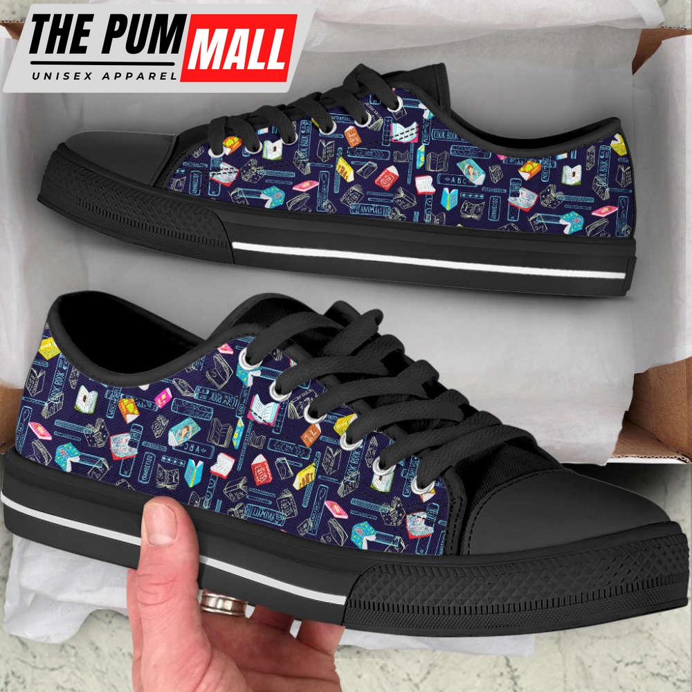 artistic-books-pattern-low-top-shoes-canvas-print-trendy-fashion-ohckdrwz Artistic Books Pattern Low Top Shoes – Canvas Print Trendy Fashion