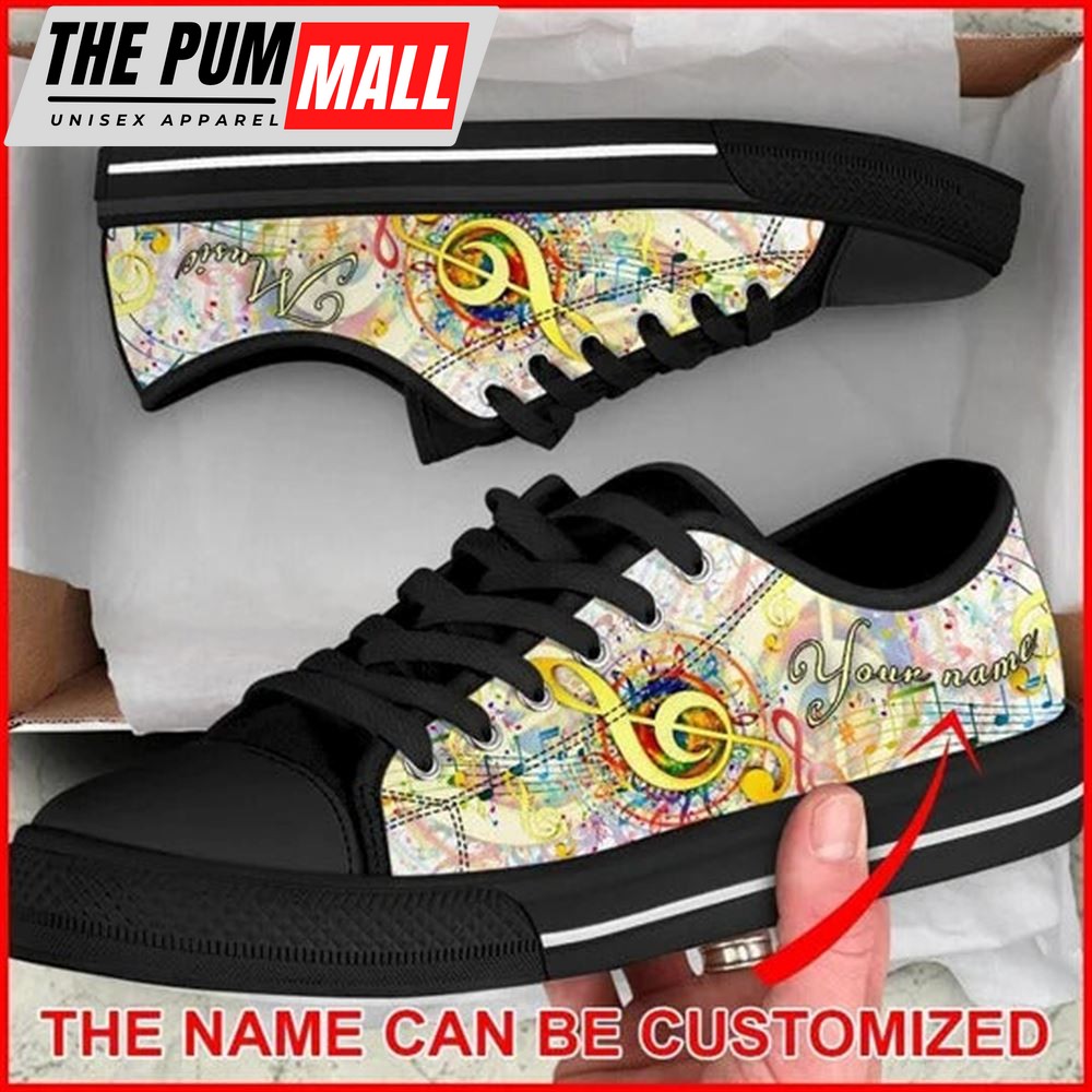 Artistic Music Colorful Personalized Canvas Low Top Shoes – Low Top Shoes Mens, Women