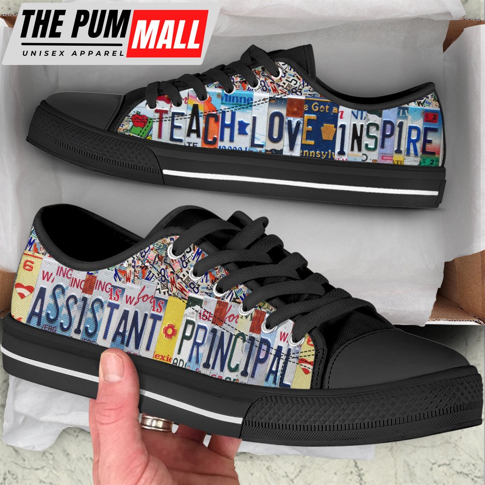 assistant-principal-inspire-license-plates-low-top-shoes-best-gift-for-teacher-x9qxri09 Assistant Principal Inspire License Plates Low Top Shoes – Best Gift For Teacher – School Shoes Malalan