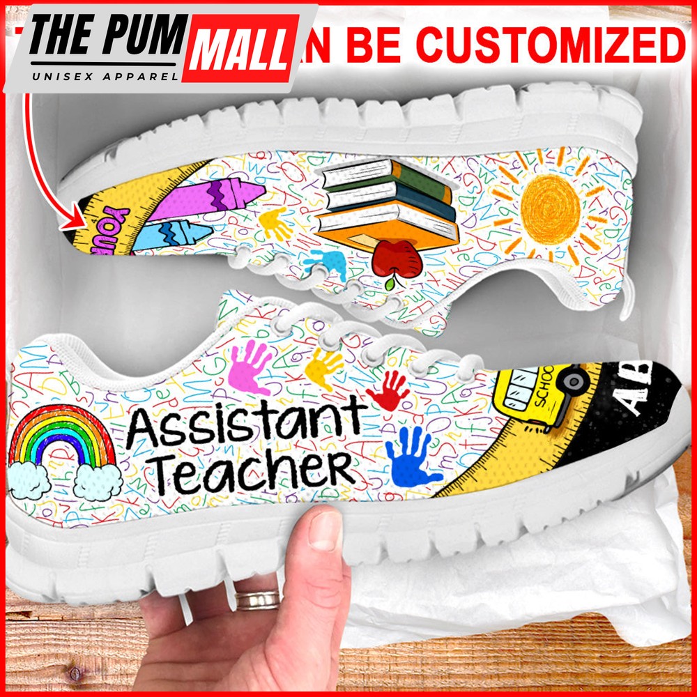 Assistant Teacher Shoes Bus Ruler Sneaker Walking Shoes – Personalized Custom – Best Gift For Teacher’s Day