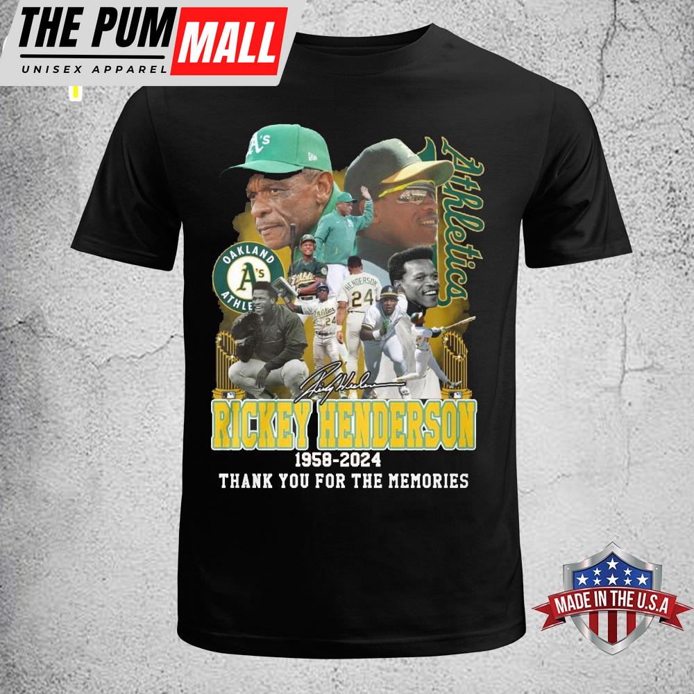 Atheletics Rickey Henderson 1958-2024 Unisex T-Shirt