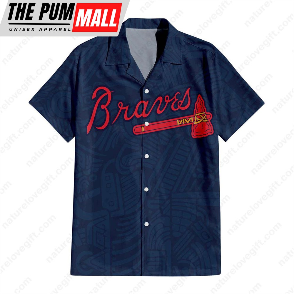 Atlanta Braves Tribal Motifs MLB Hawaiian Shirt