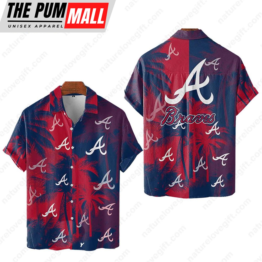 Atlanta Braves Tropical Palm Trees MLB Hawaiian Shirt