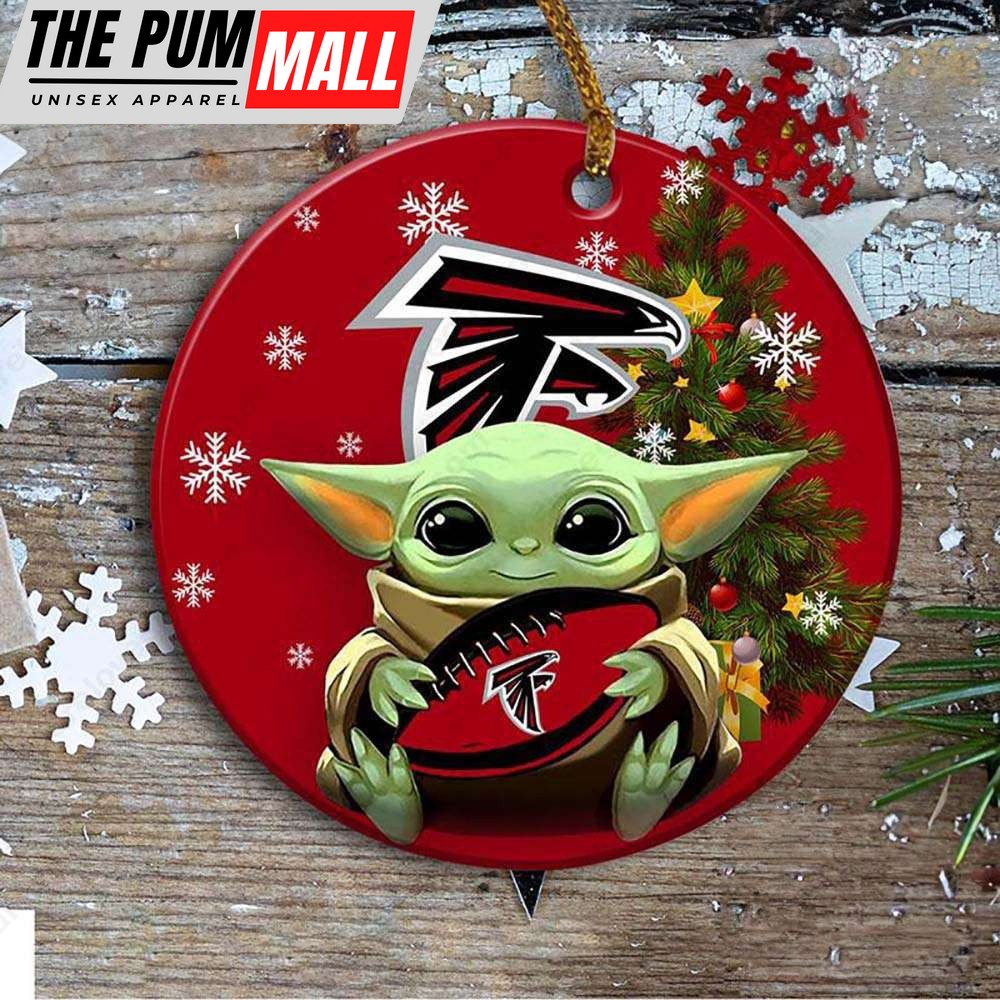 Atlanta Falcons Baby Yoda Ornament Christmas Tree Decorations NFL Gifts Limited Edition