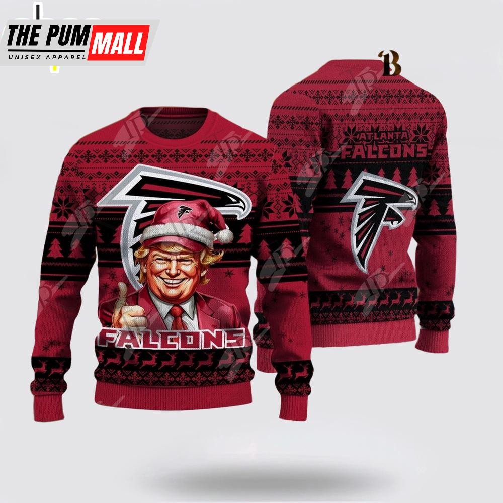 Atlanta Falcons Christmas Donald Trump Knitted Sweater