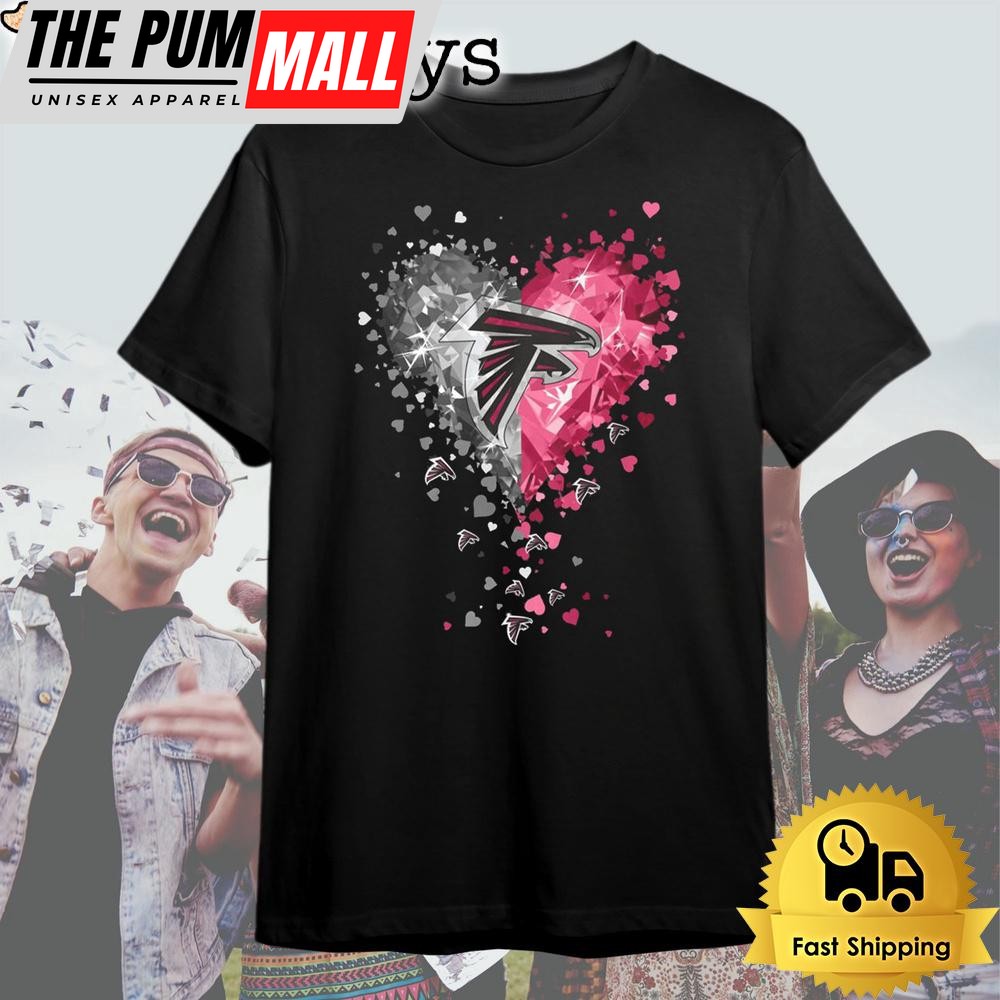 Atlanta Falcons Crystal Heart T Shirt