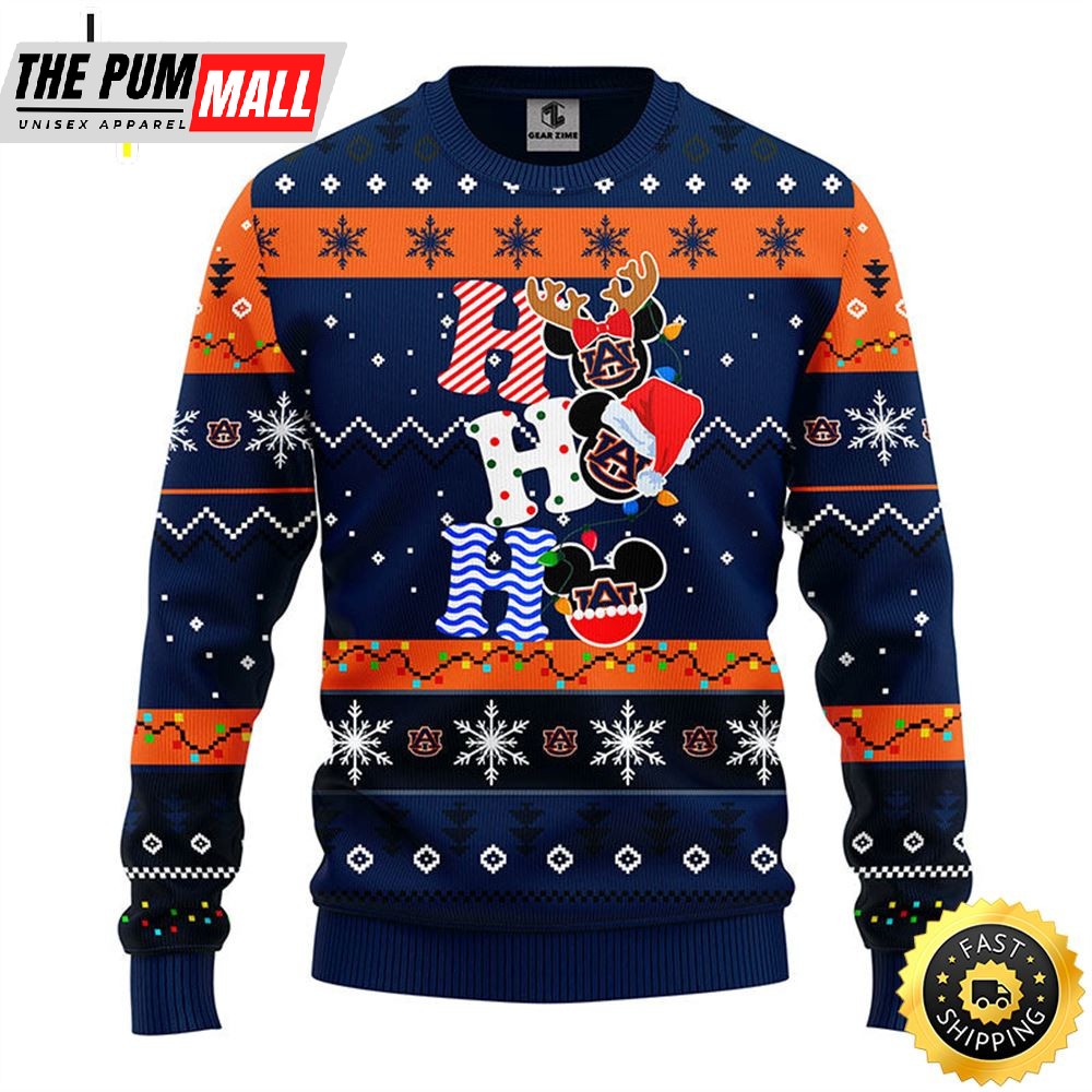 Auburn Tigers Hohoho Mickey Christmas Ugly Sweater