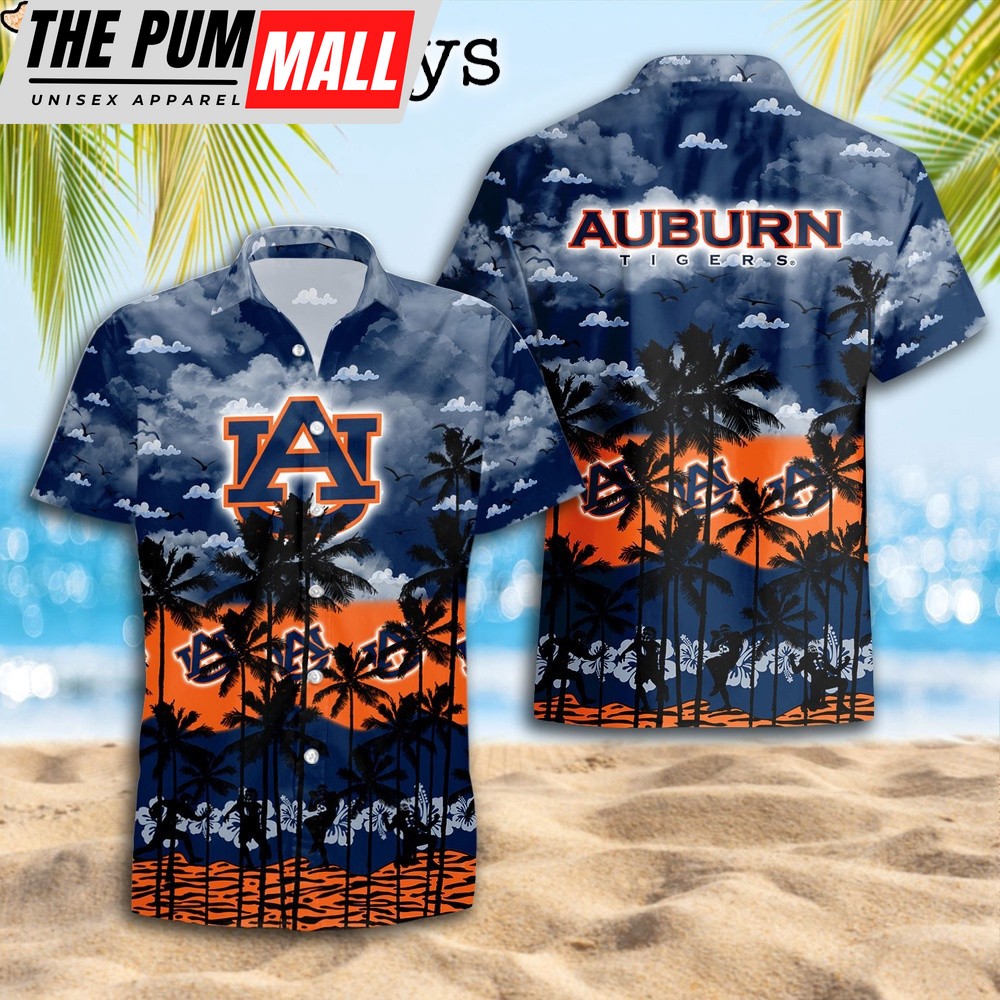 Auburn Tigers Palms Tree Hawaiian Shirt