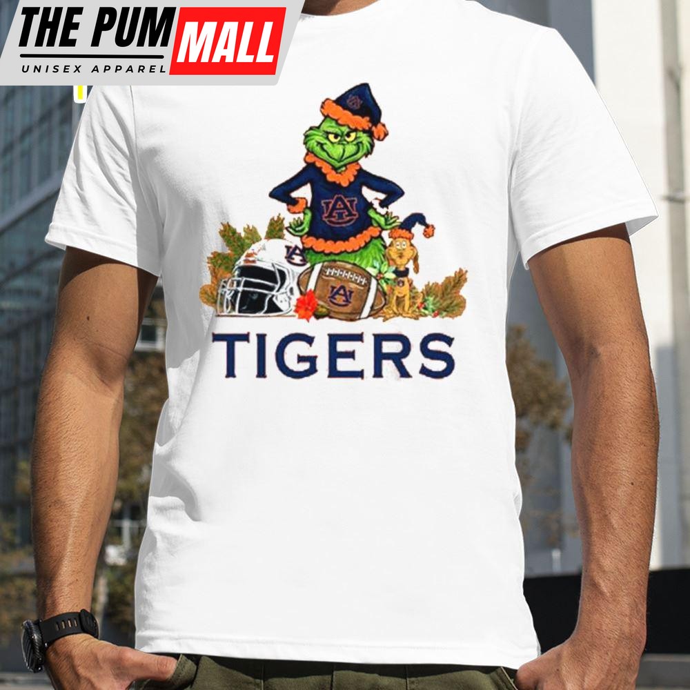 Auburn Tigers Santa Grinch And Dog Merry Christmas T-Shirts