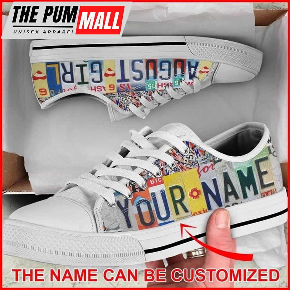 august-girl-license-plates-personalized-canvas-low-top-shoes-low-top-shoes-men-lxv9cr92 August Girl License Plates Personalized Canvas Low Top Shoes – Low Top Shoes Mens, Women
