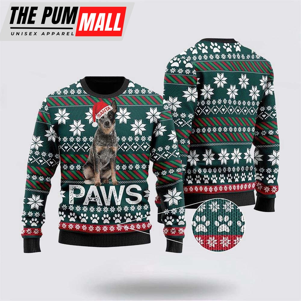 Australian Cattle Dog Santa Printed Christmas Ugly Christmas Sweater, Gift For Christmas