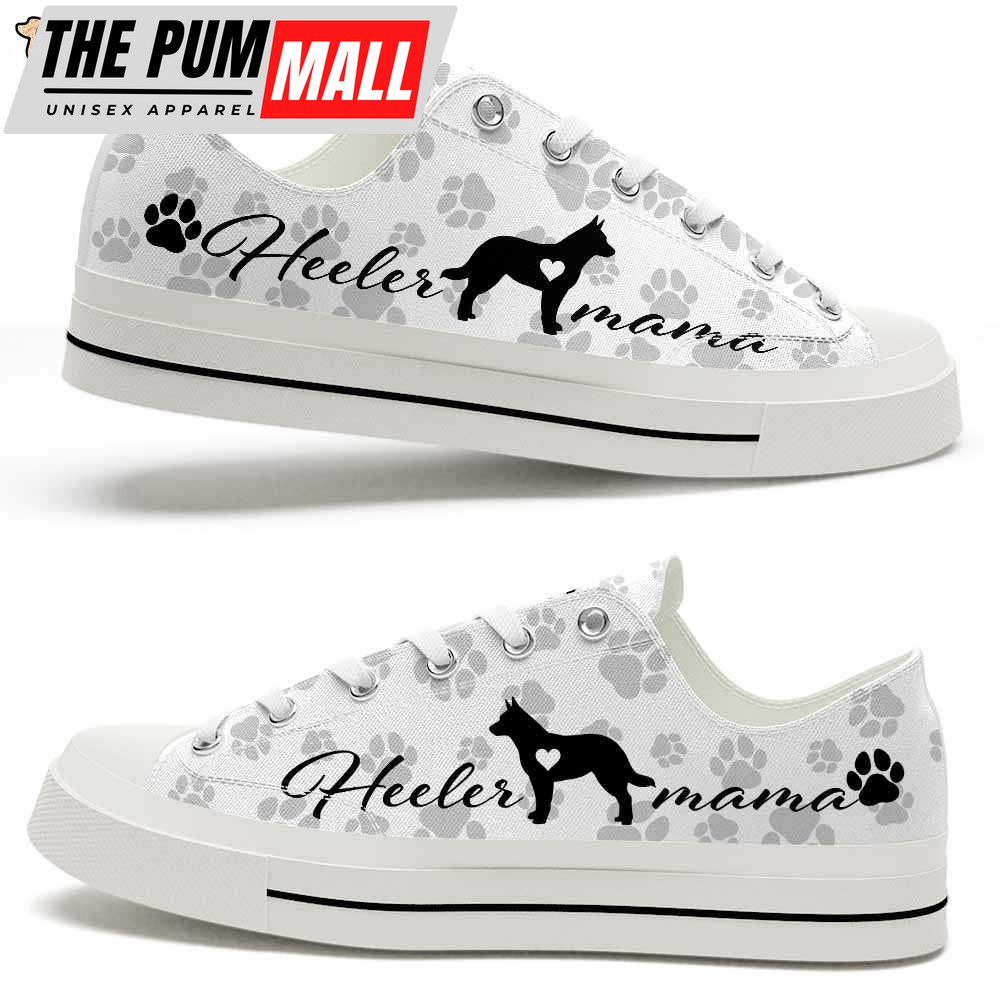 Australian Cattle Paws Pattern Low Top Shoes – Happy International Dog Day Canvas Sneaker – Owners Gift Dog Breeders