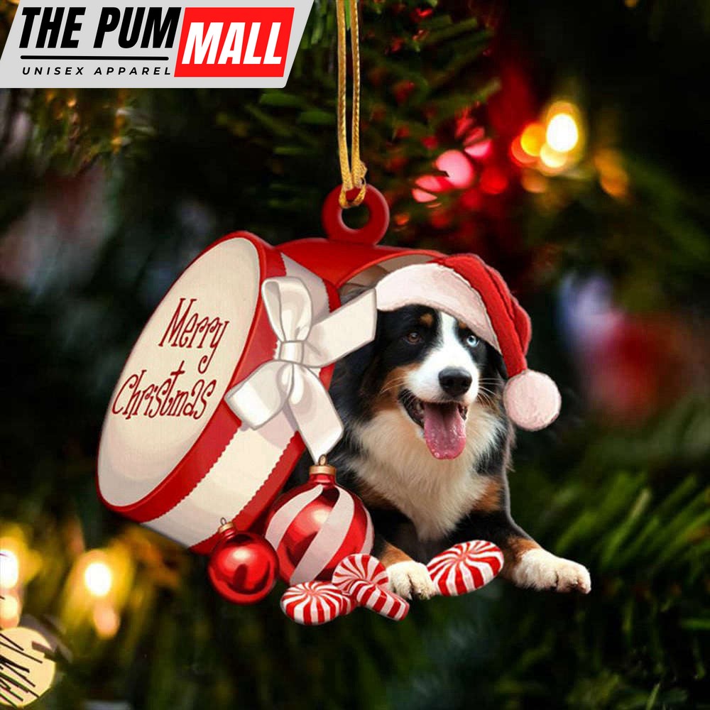 Australian Shepherd Out Of Merry Christmas Box Ornament Dog Ornaments Dog Lover Gifts Limited Edition