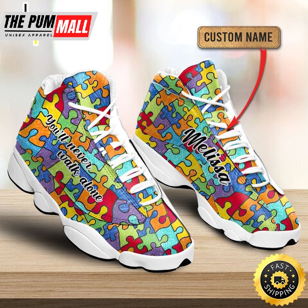 Autism Puzzle You’ll Never Walk Alone Custom Name Jd13 Shoes