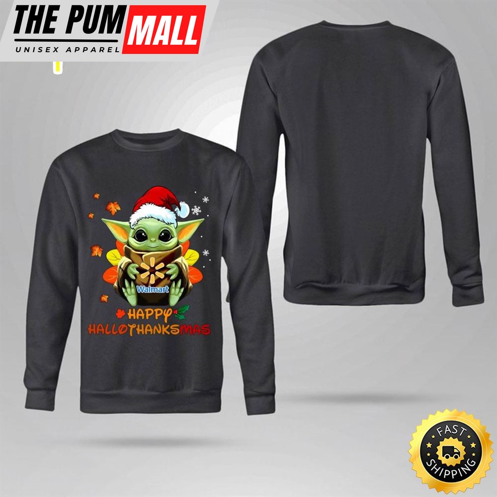 Awesome Baby Yoda Mashup Waltmart Happy Hallothanksmas Shirt