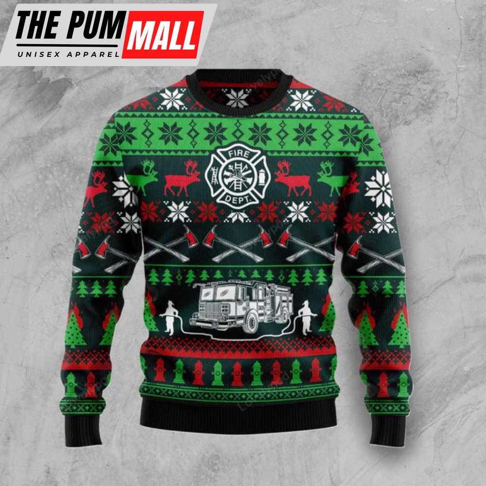 Awesome Firefighter Ugly Christmas Sweater – Best Gift For Christmas
